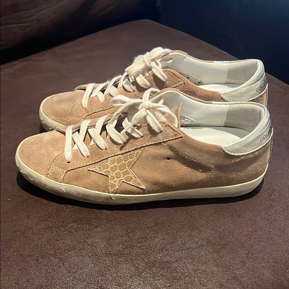 Golden Goose Tan Suede Sneakers - Picture 1 of 4